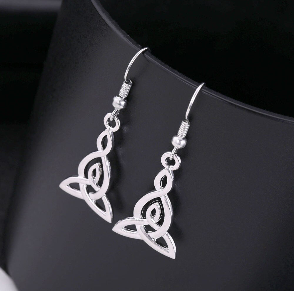 Celtic Geometric Infinity Loop Earrings