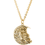 Load image into Gallery viewer, Crescent Moon Owl Necklace
