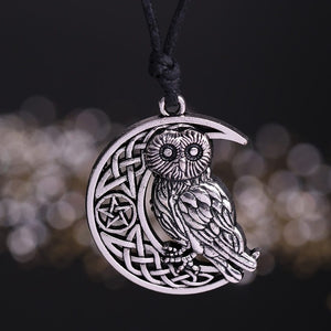 Crescent Moon Owl Necklace