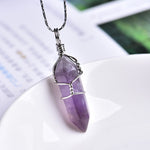 Load image into Gallery viewer, Wire Wrapped Crystal Necklace - Silver
