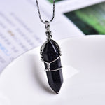 Load image into Gallery viewer, Wire Wrapped Crystal Necklace - Silver
