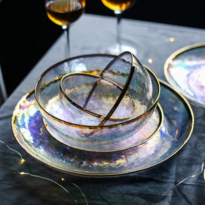 Modern Rainbow Glass Nordic Dinner Set