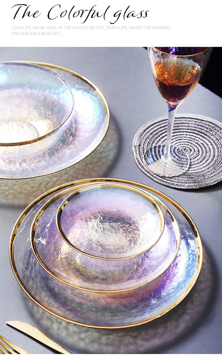 Modern Rainbow Glass Nordic Dinner Set