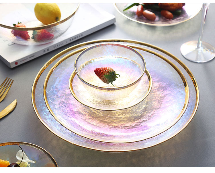 Modern Rainbow Glass Nordic Dinner Set