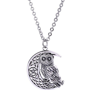 Crescent Moon Owl Necklace