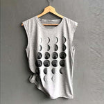 Load image into Gallery viewer, Moon Print Loose Sleeveless Tee
