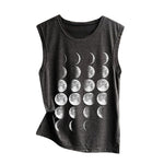 Load image into Gallery viewer, Moon Print Loose Sleeveless Tee
