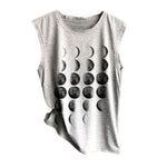 Load image into Gallery viewer, Moon Print Loose Sleeveless Tee
