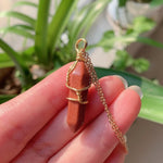 Load image into Gallery viewer, Wire Wrapped Crystal Necklace - Gold
