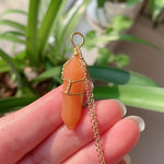 Load image into Gallery viewer, Wire Wrapped Crystal Necklace - Gold
