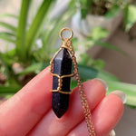 Load image into Gallery viewer, Wire Wrapped Crystal Necklace - Gold
