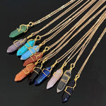 Load image into Gallery viewer, Wire Wrapped Crystal Necklace - Gold
