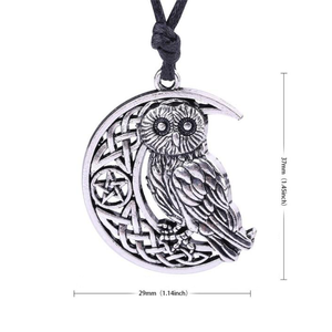 Crescent Moon Owl Necklace